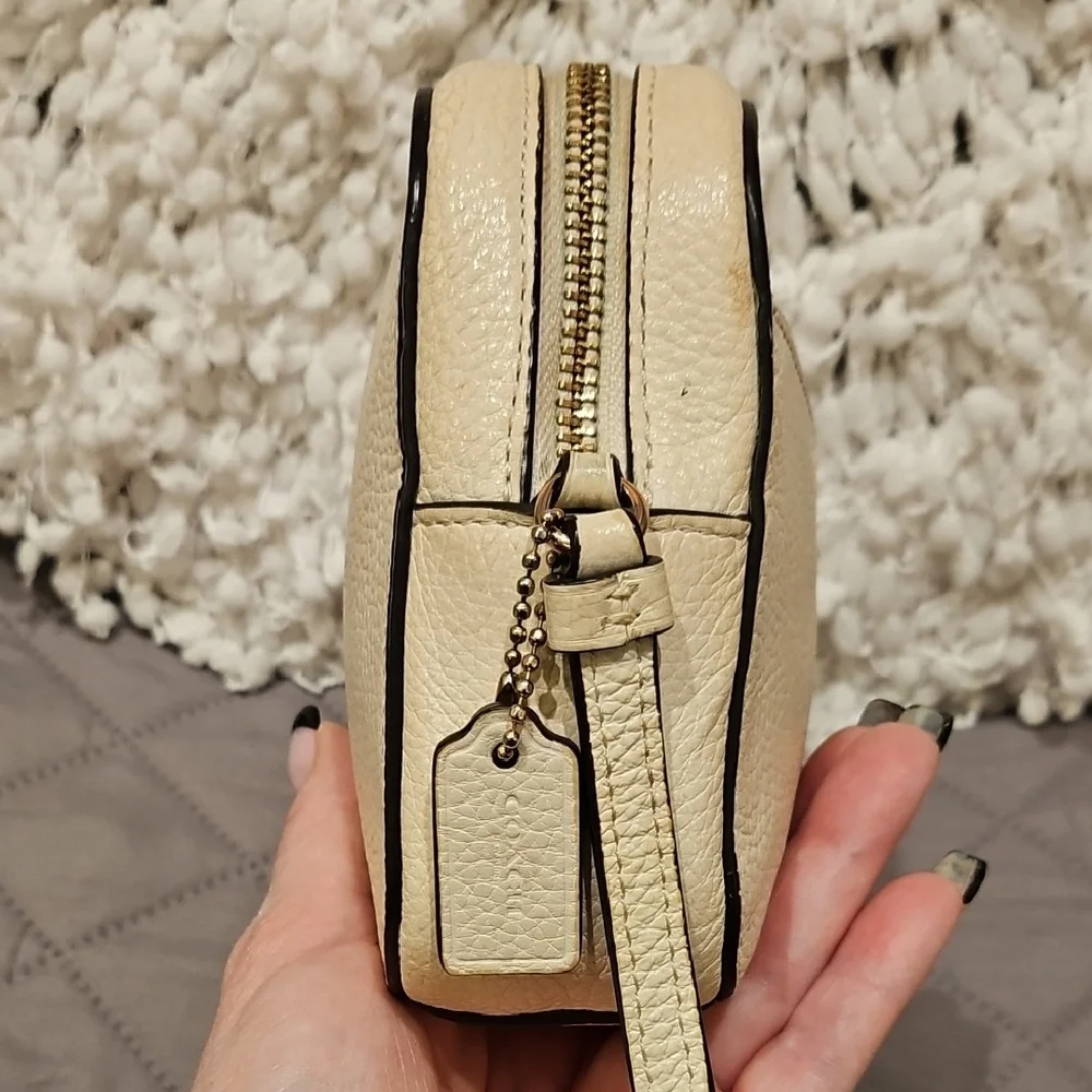 Coach Cream Pebbled Leather Crossbody Bag